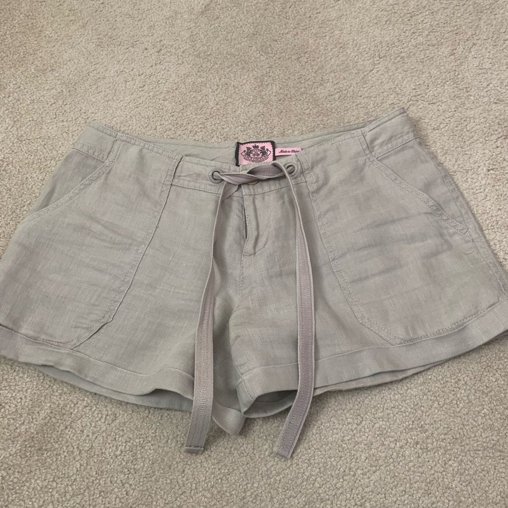 Tan, Linen Women's Shorts- Juicy Couture